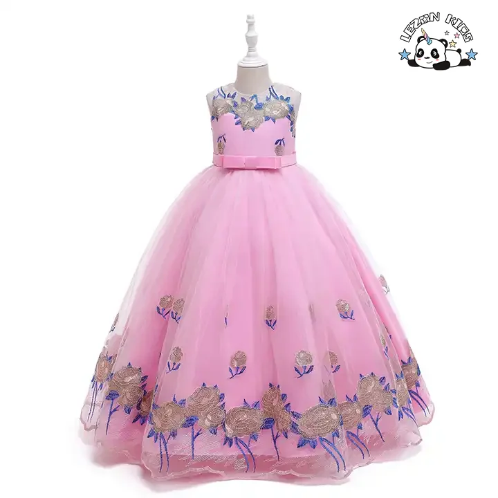 LEZONKIDS - Vestidos de Damas de Honra para Meninas Adolescentes para Festa Casamento Vestido de Baile Infantil Vestido de Princesa
